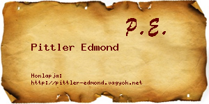 Pittler Edmond névjegykártya